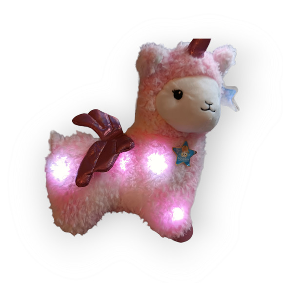 FAO Schwarz Glow Bright Plush light up musical llamacorn - Picture 2 of 6